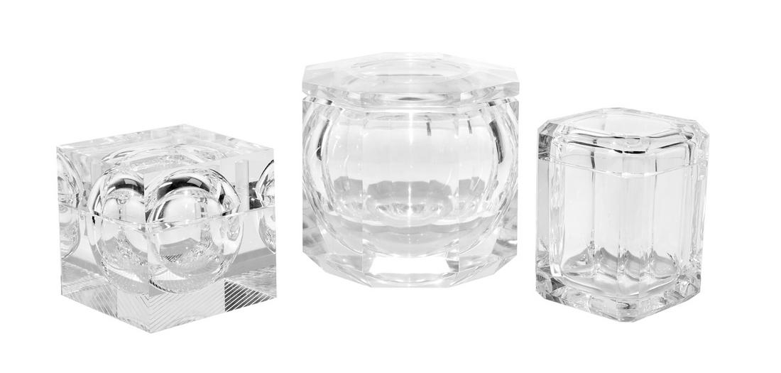 Three Mid-Century Lucite Ice Buckets (1 of 1)