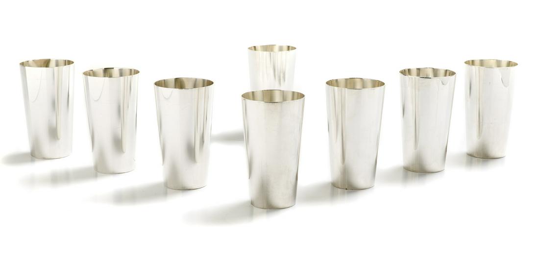 Set of Eight Georg Jensen Sterling Silver Beakers (1 of 2)