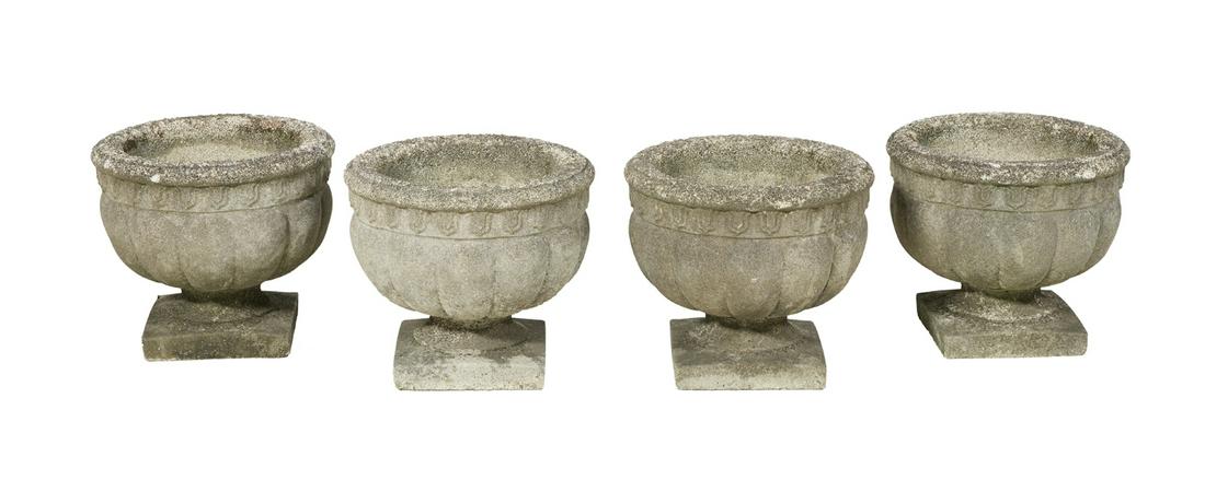 Four Classical Revival Cast Stone Garden Planters (1 of 1)
