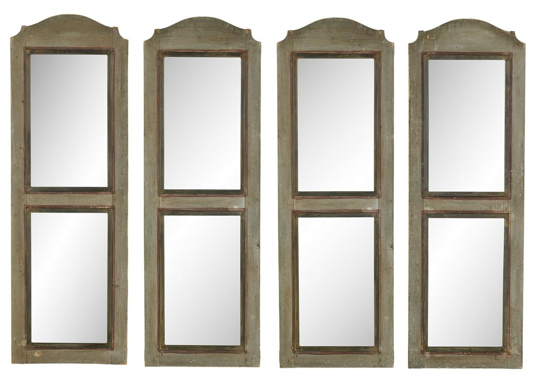 Set of Four Painted Pine Mirrored Panels (1 of 5)