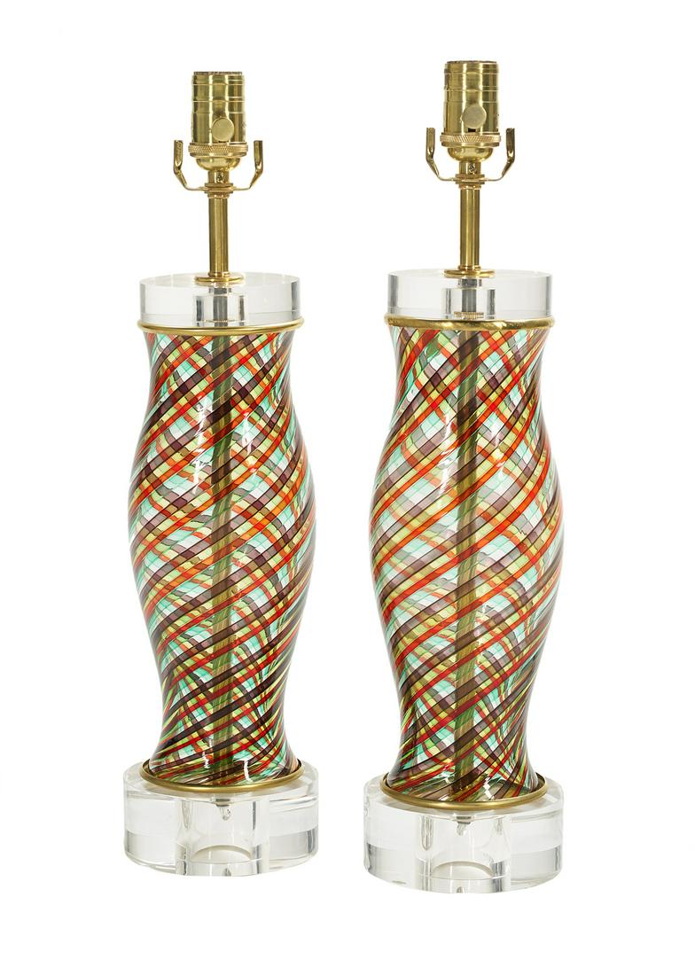 Pair of Italian Murano Glass Hurricane Shades (1 of 1)