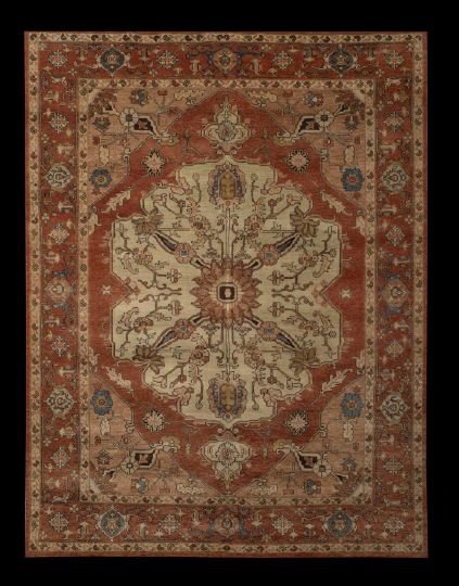 Agra Bakshaish Carpet: Agra Bakshaish Carpet, 9' x 11' 10".