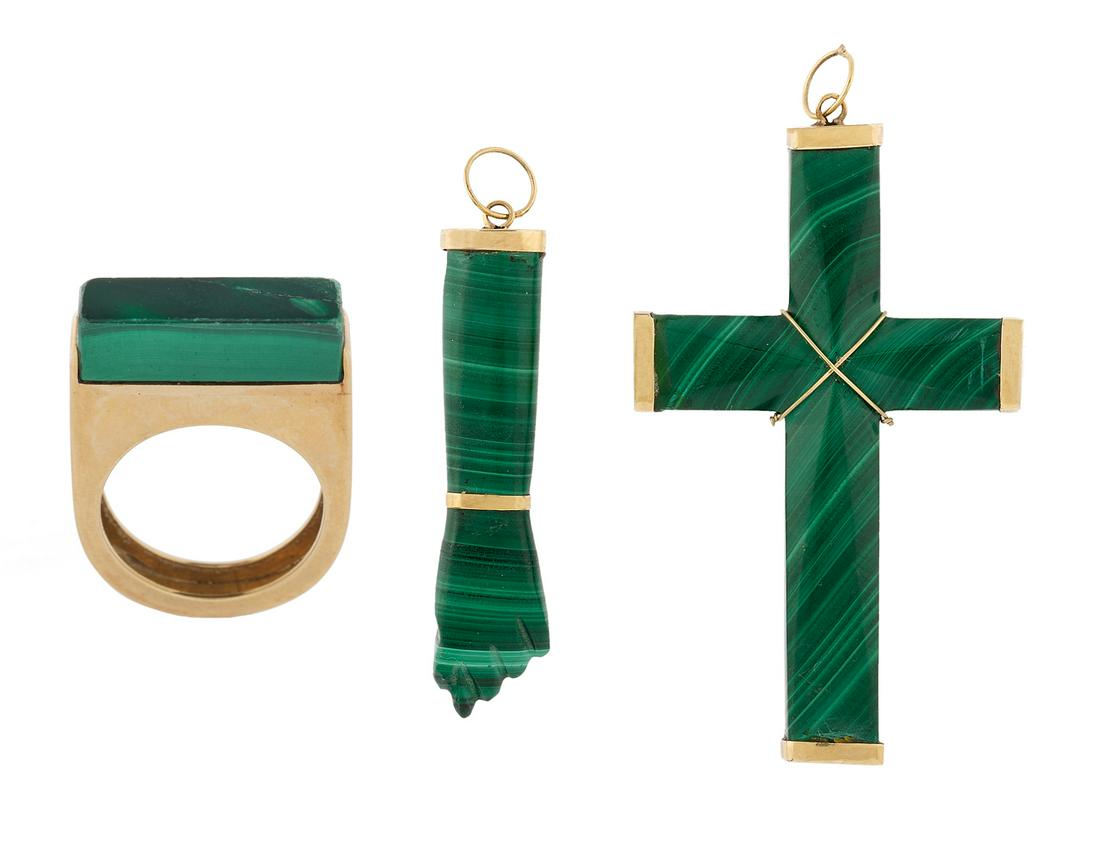 Three-Piece Malachite Jewelry Suite (1 of 4)