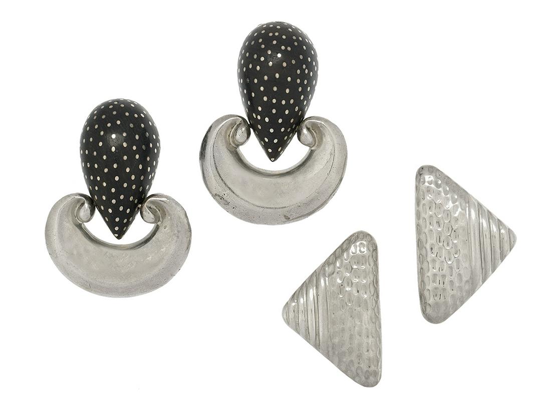 Two Pairs of Silver Ear Clips (1 of 1)
