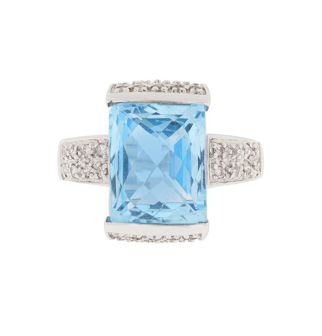 Blue Topaz and Diamond Ring (1 of 1)