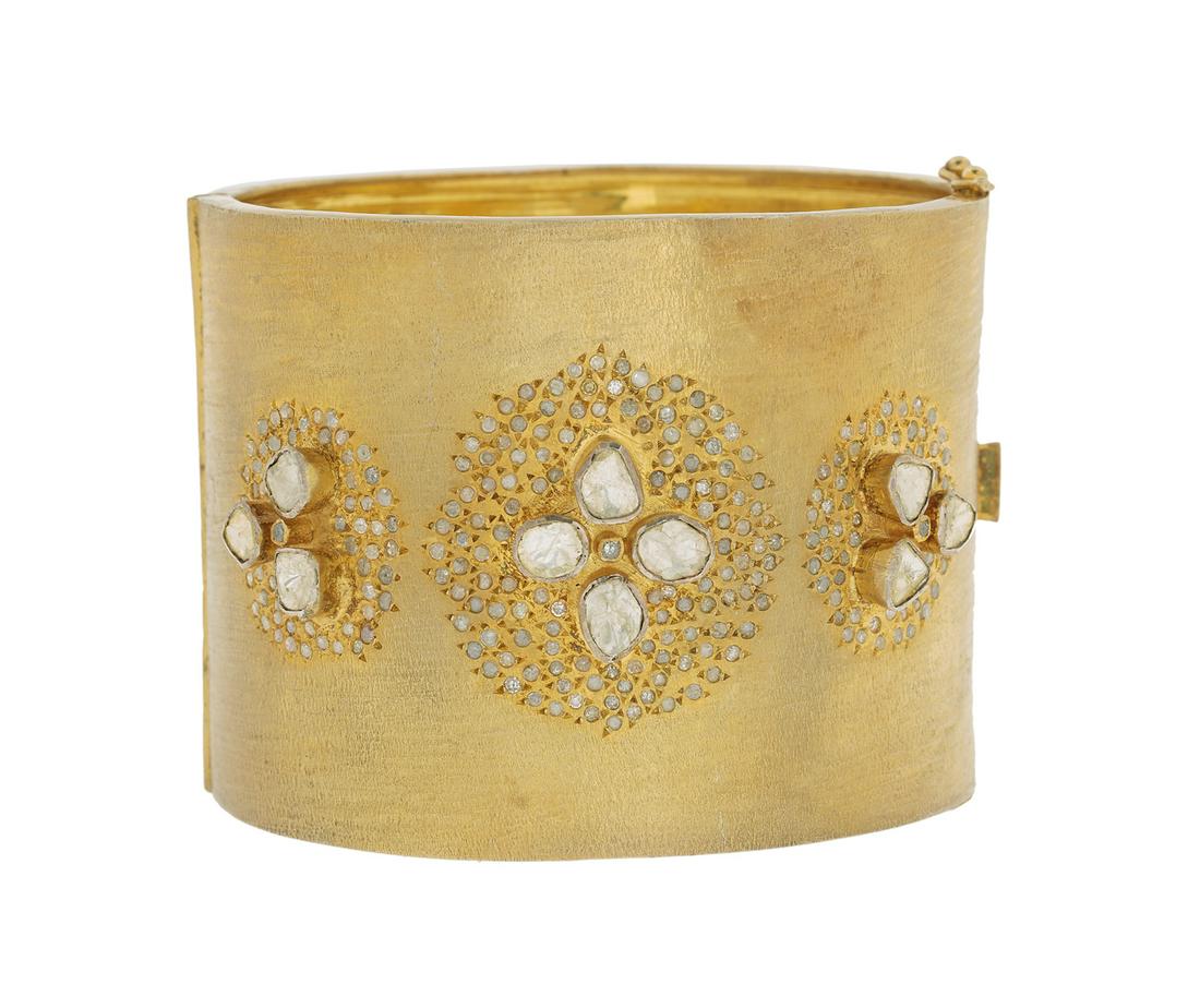 Wide Diamond Bangle Bracelet (1 of 1)