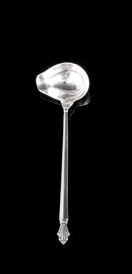 Georg Jensen "Acanthus"-Pattern Sauce Ladle: Georg Jensen Sterling Silver "Acanthus"-Pattern Sauce Ladle, designed in 1917 by Johan Rohde (1856-1935), Copenhagen, with the post-1945 Jensen mark, l. 6-1/2", 1.16 t. oz.