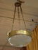 815: French Art Deco Brass and Satine Glass Chandelier - 2