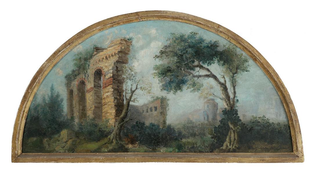 Italian Decorative Arched Painting (1 of 2)
