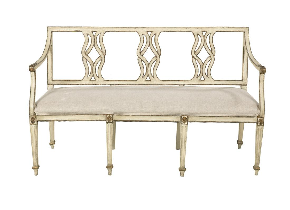 Italian Neoclassical Creme-Peinte Settee (1 of 2)