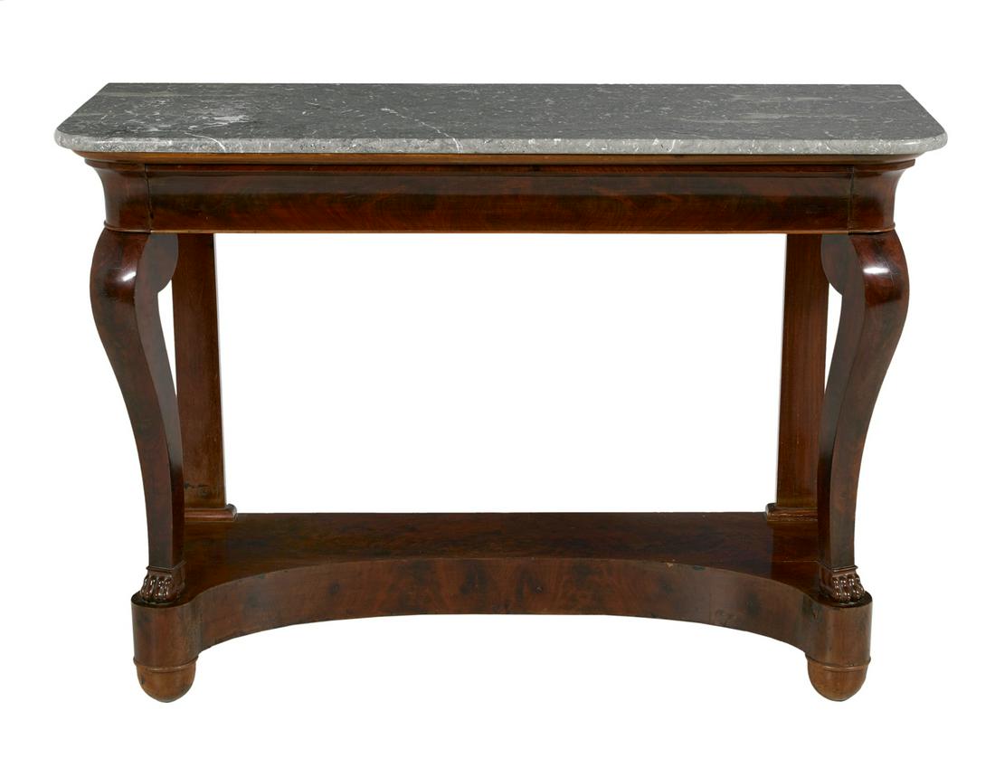 Restauration Mahogany and Marble-Top Pier Table (1 of 2)