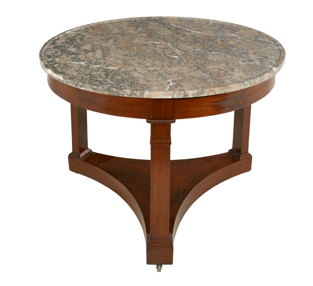 Directoire Mahogany and Marble-Top Center Table (1 of 2)