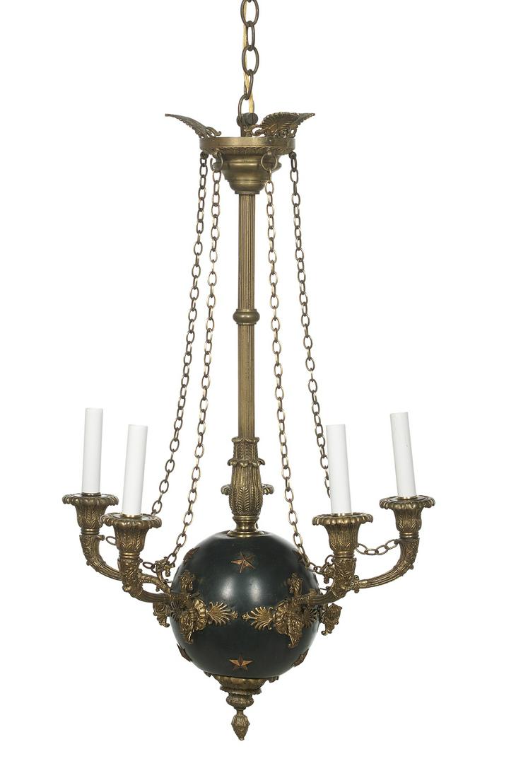 French Empire-Style Bronze Chandelier (1 of 3)