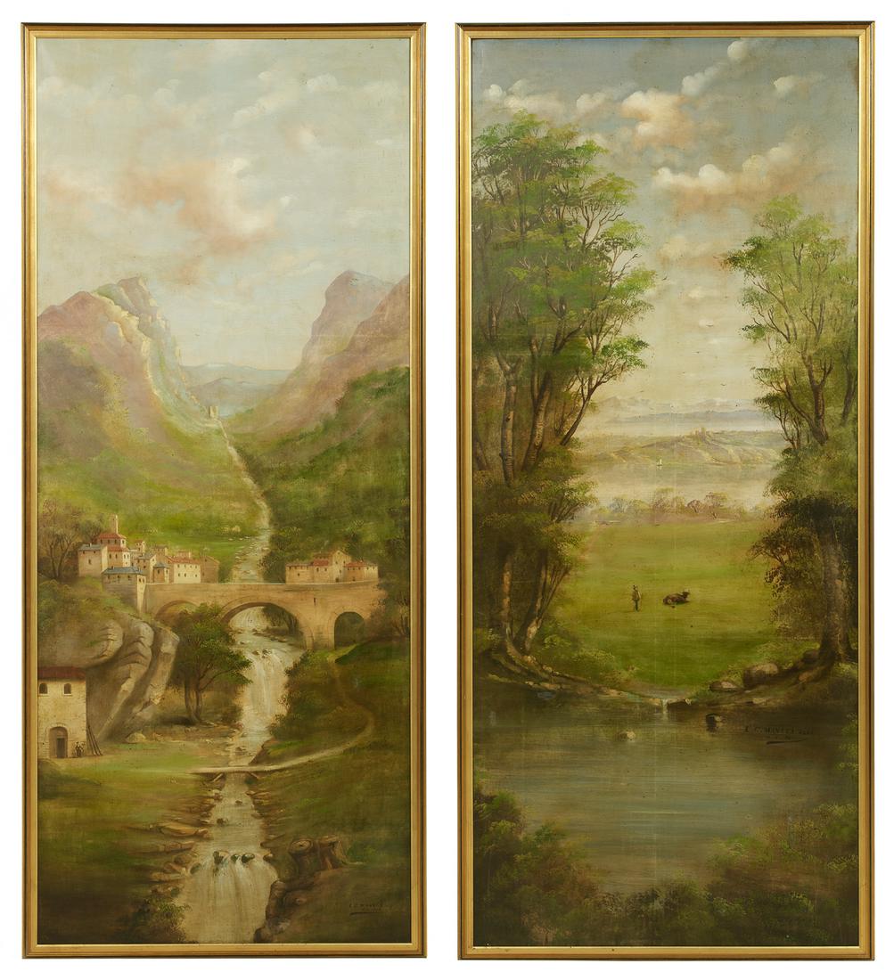 Pair of Monumental 19th-C. Decorative Paintings (1 of 6)
