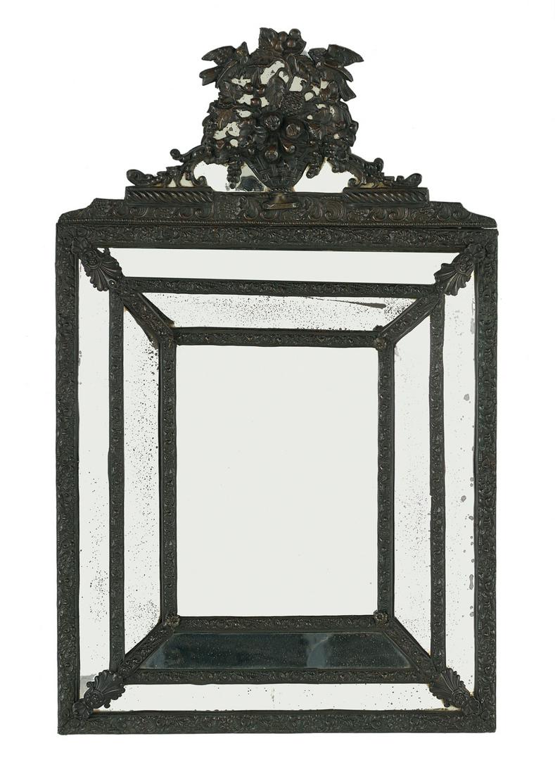 Dutch Brass Repousse Mirror in the Baroque Taste (1 of 2)