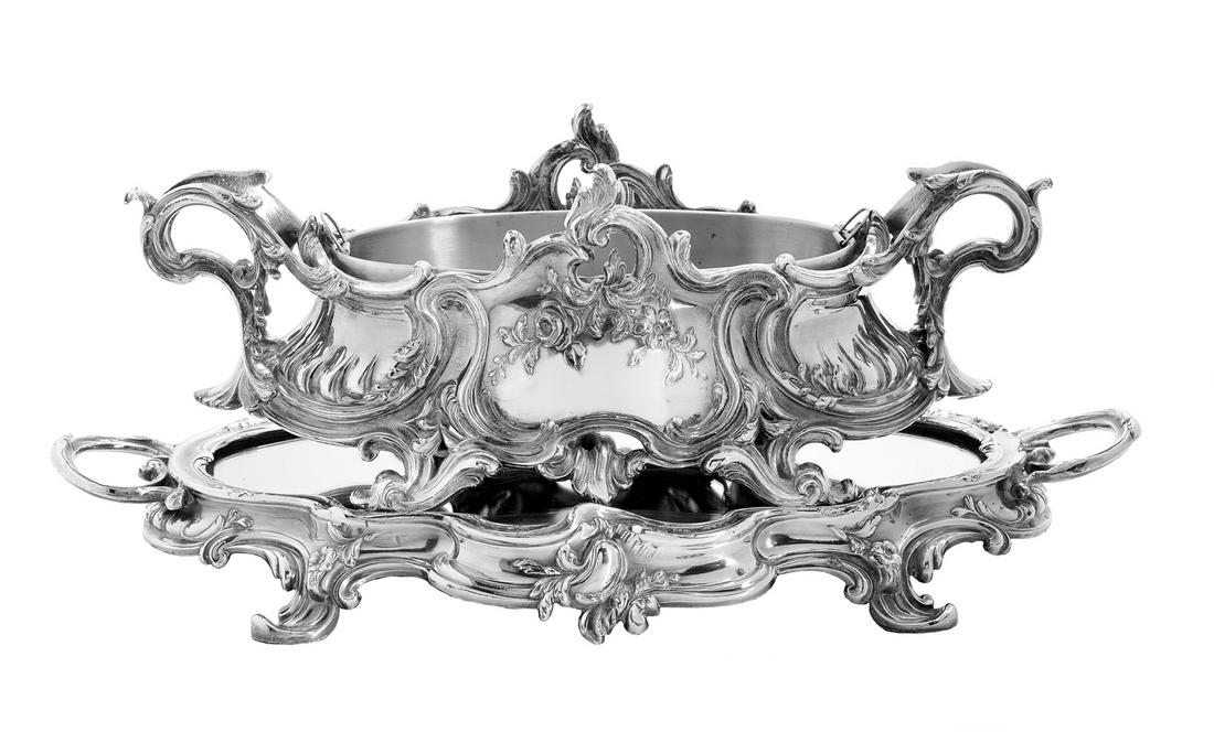French Silverplate Jardiniere and Plateau (1 of 1)