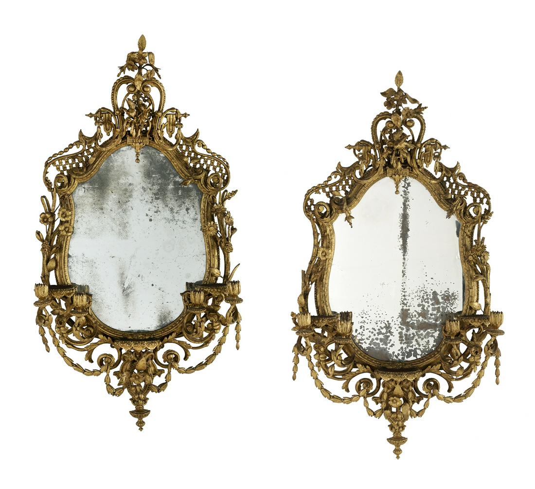 Pair of Elaborate Italian Giltwood Mirrors (1 of 5)