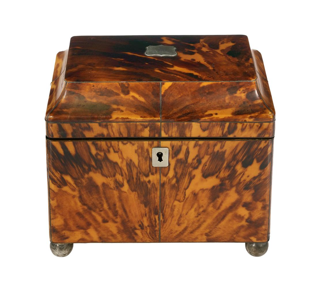 Regency Tortoiseshell Tea Caddy (1 of 2)