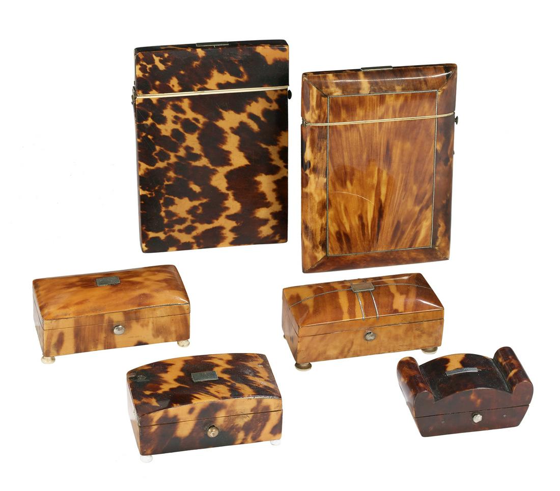 Six William IV Small Tortoiseshell Boxes (1 of 1)