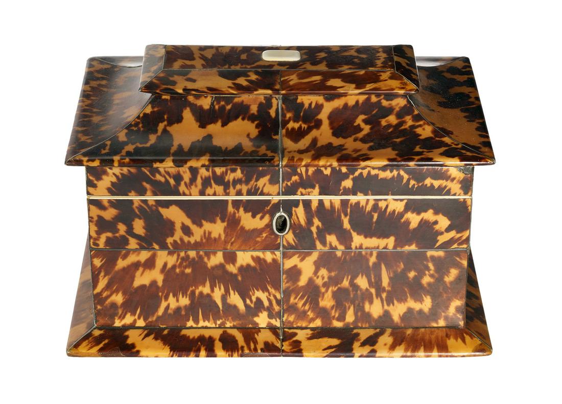 William IV Tortoiseshell Tea Caddy (1 of 2)