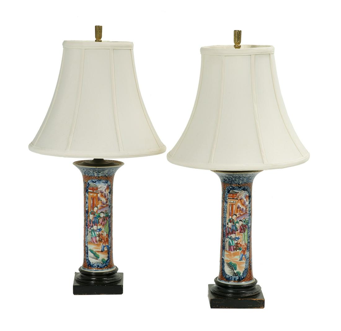 Pair of Chinese Export Porcelain Beaker Vases (1 of 1)