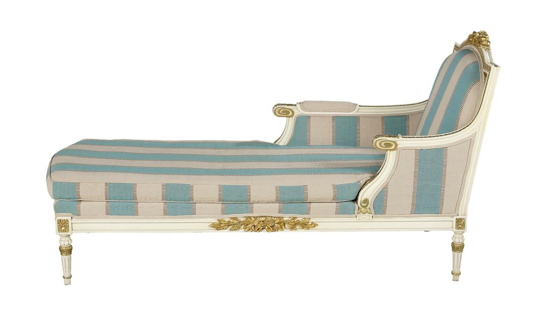 Louis XVI-Style Parcel-Gilt Chaise Longue (1 of 3)