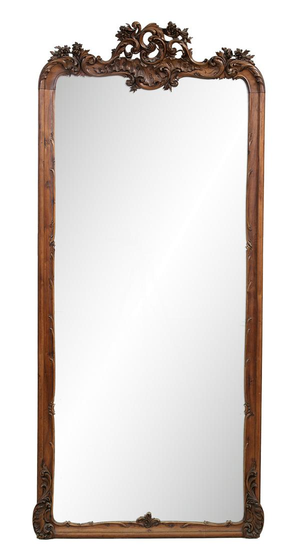 Louis XV-Style Carved Walnut Pier Mirror (1 of 2)