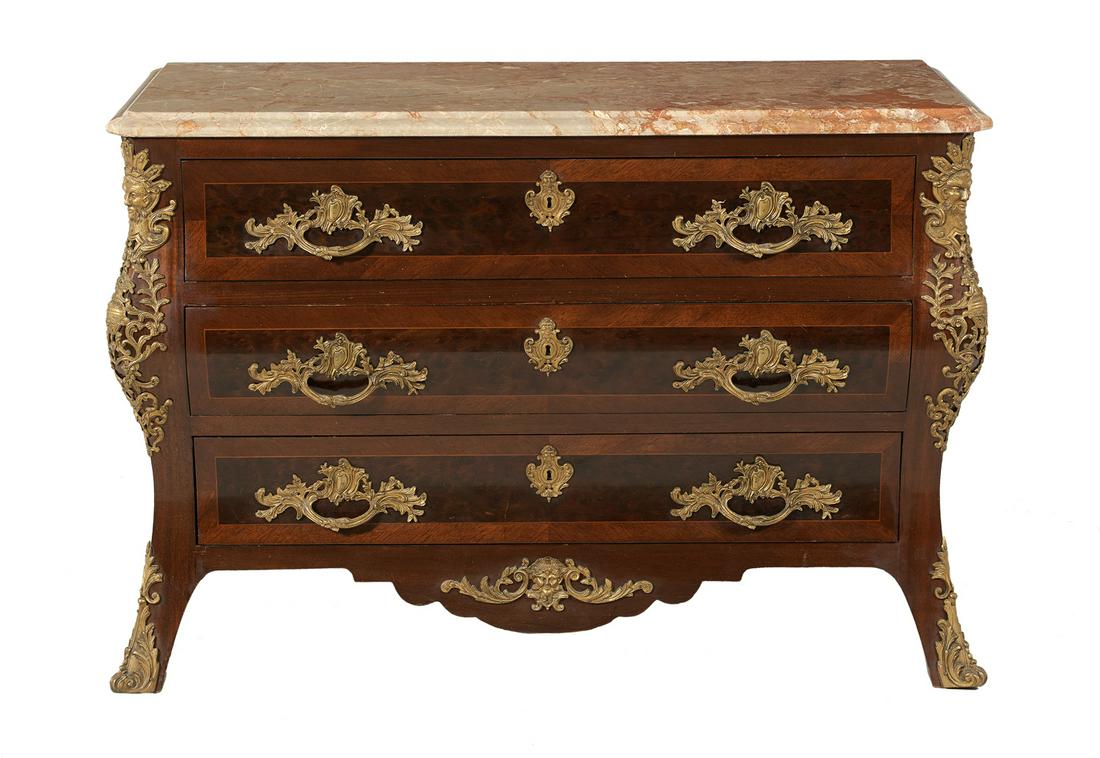 Regence-Style Mahogany Marble-Top Commode (1 of 2)