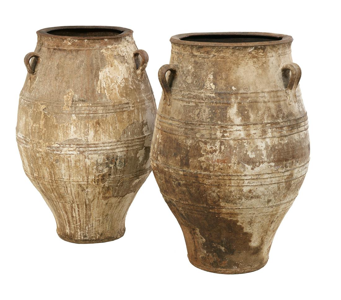 Pair of Terracotta Vasiform Olive Jars (1 of 1)