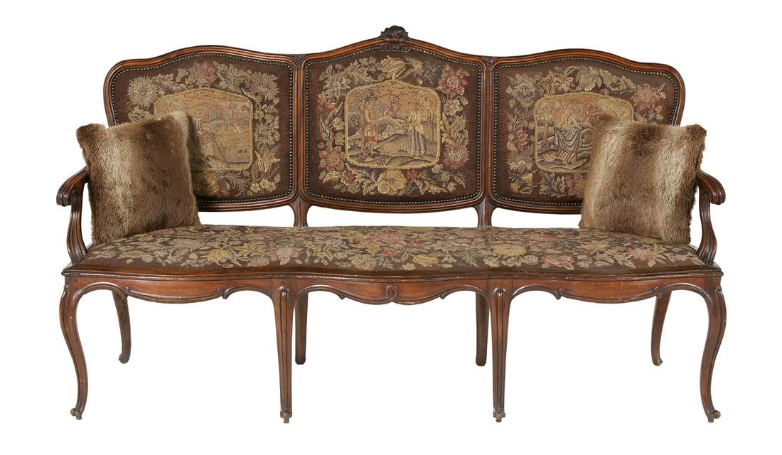 Provincial Louis XV Fruitwood Settee (1 of 4)