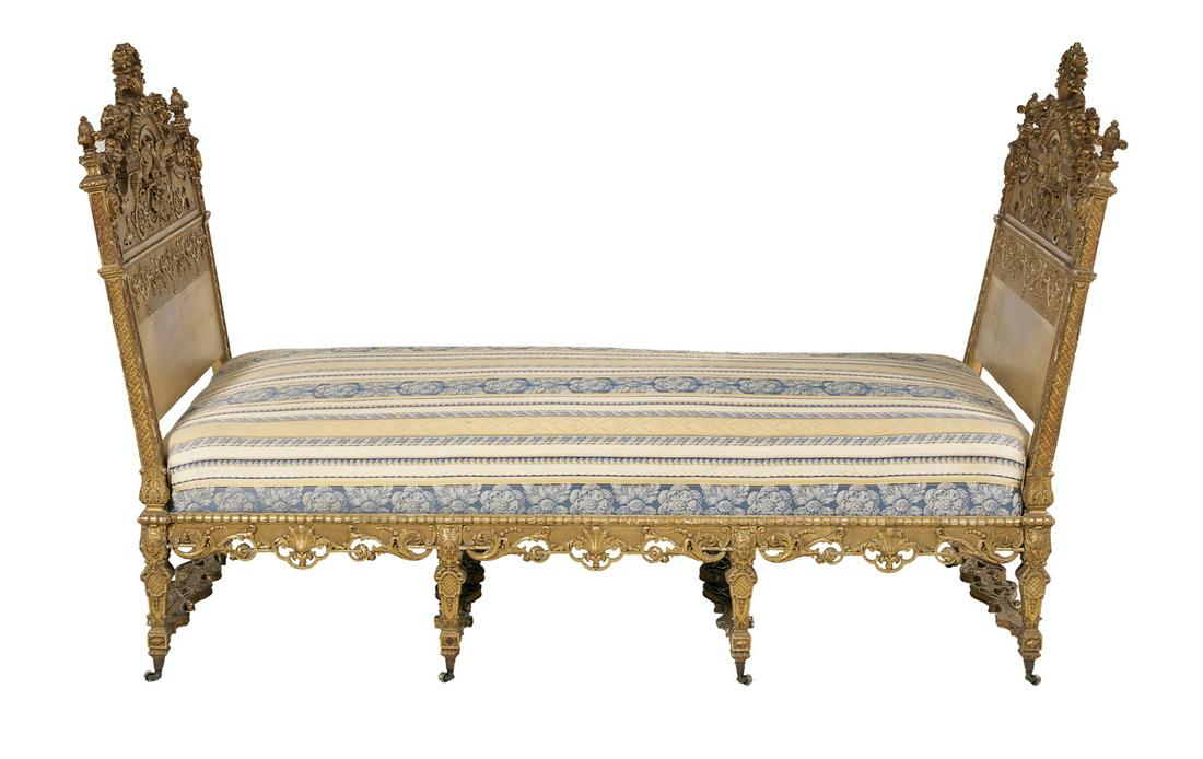 Louis XVI-Style Carved Giltwood Daybed (1 of 4)