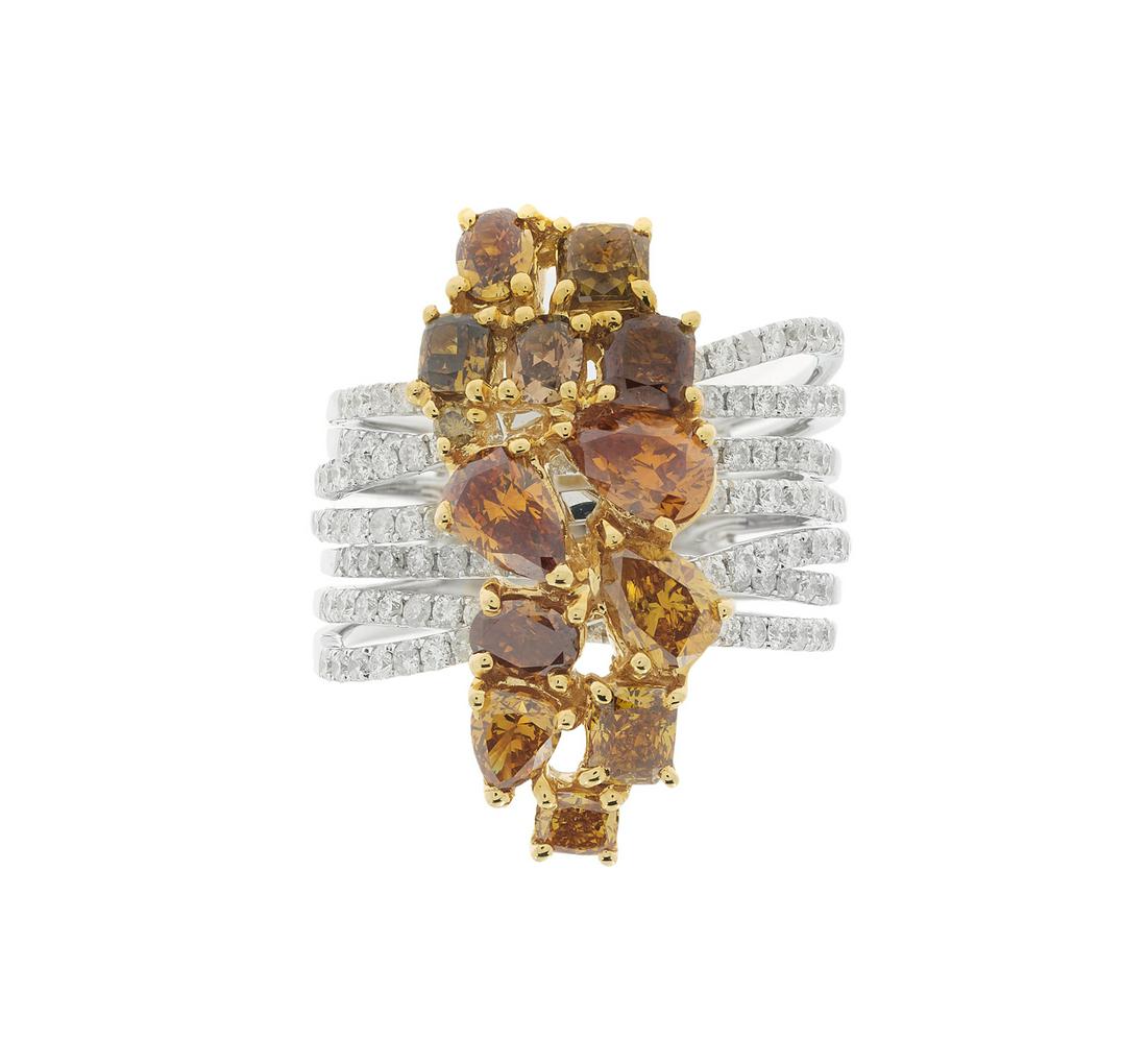 Fancy Orange and White Diamond Ring (1 of 2)