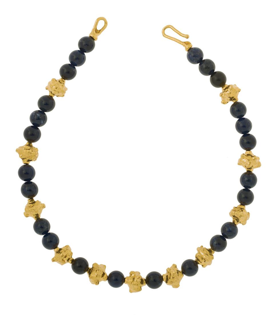 Jean Mahie Lapis Lazuli and Gold Necklace (1 of 1)