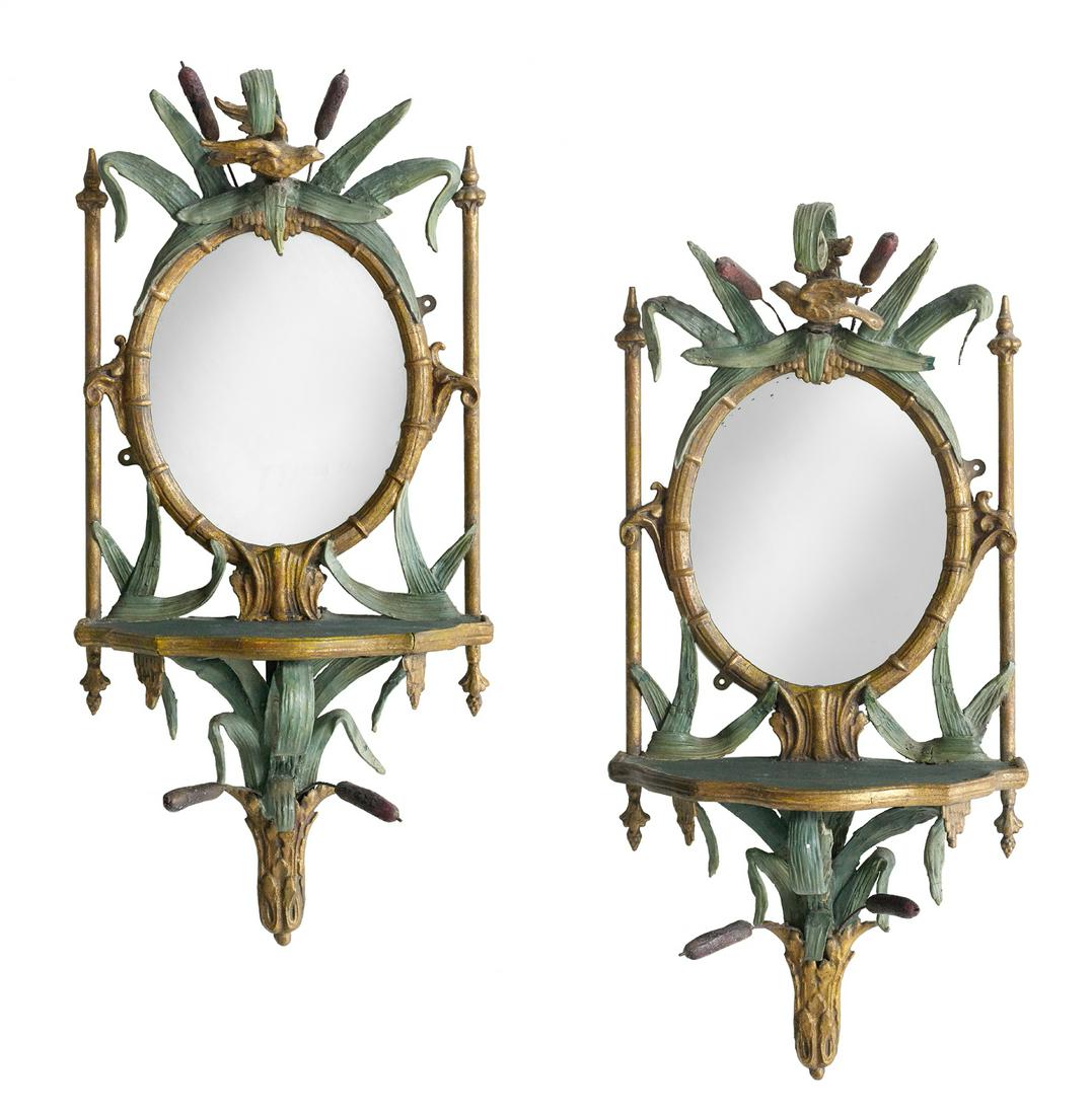 Pair of Large Italian Parcel-Giltwood Brackets (1 of 3)