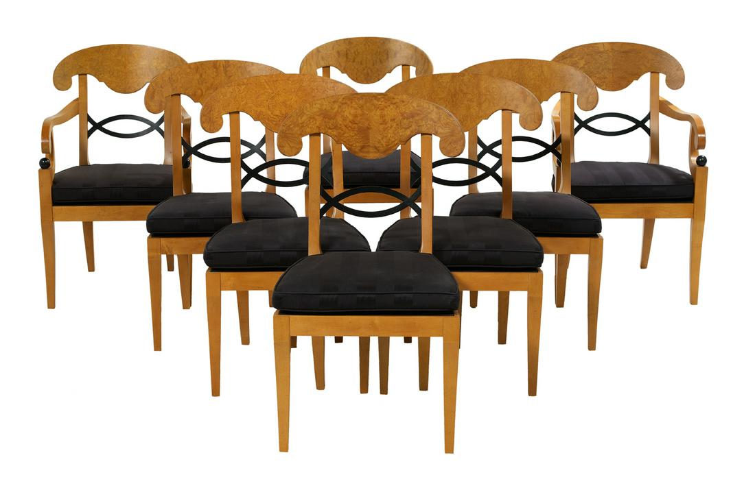 Eight Baker Biedermeier-Style Maple Dining Chairs (1 of 3)