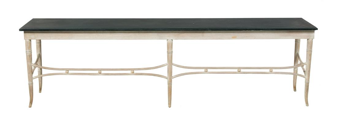 Contemporary Polychrome and Slate-Top Low Console (1 of 2)