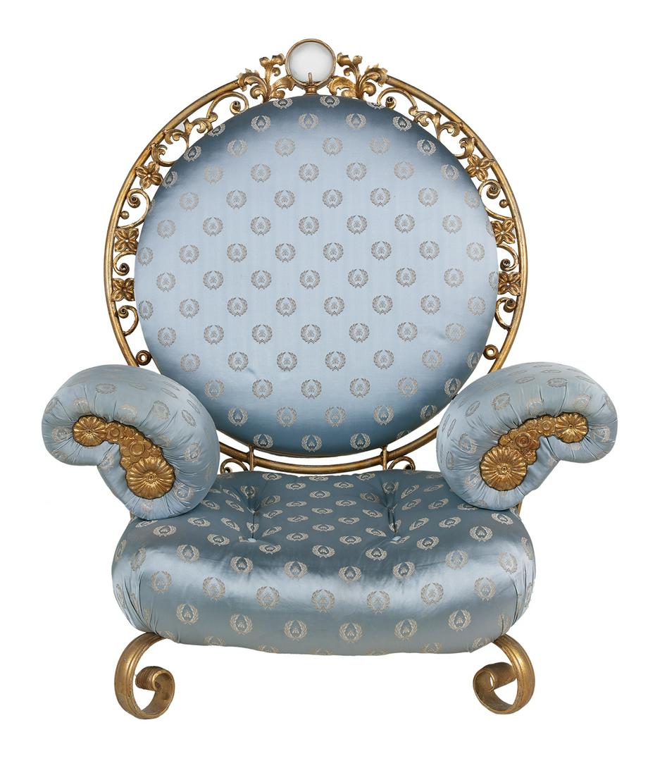 Taylor Llorente Gilded Steel "Throne" Armchair (1 of 7)
