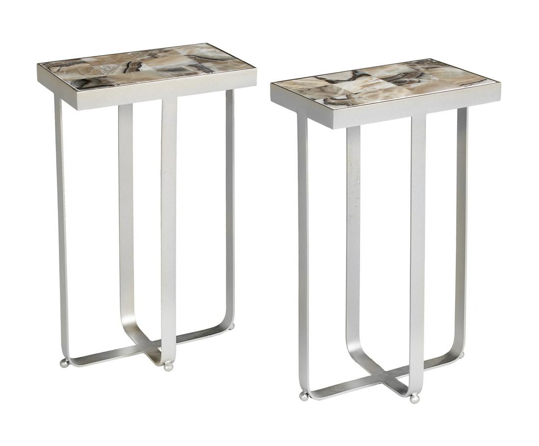 Pair of Contemporary Onyx-Top Side Tables (1 of 2)