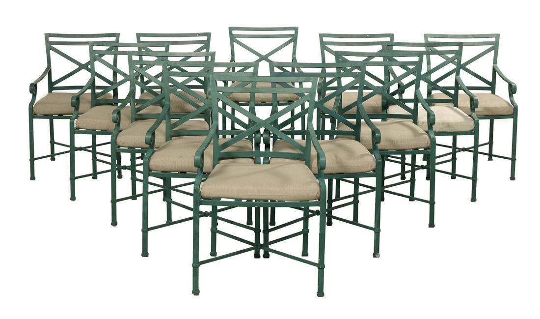 Twelve Brown Jordan Venetian-Patterned Armchairs (1 of 5)