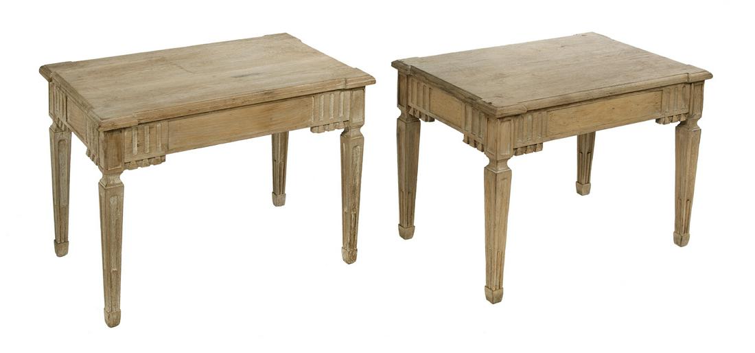 Pair of Louis XVI-Style Oak Occasional Tables (1 of 1)