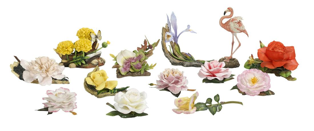 Boehm Porcelain Flower and Bird Sculptures (1 of 2)