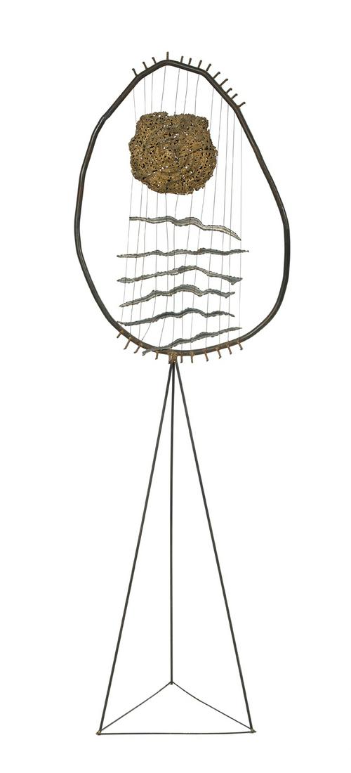 David Hare (American, 1917-1992): David Hare (American, 1917-1992) "Sun and Water", 1953 bronze, steel and iron h. 62-1/2", w. 19-1/2", d. 12-1/2" Provenance: Samuel M. Kootz Gallery, New York, New York; Estate of Carol A. Straus, Hou