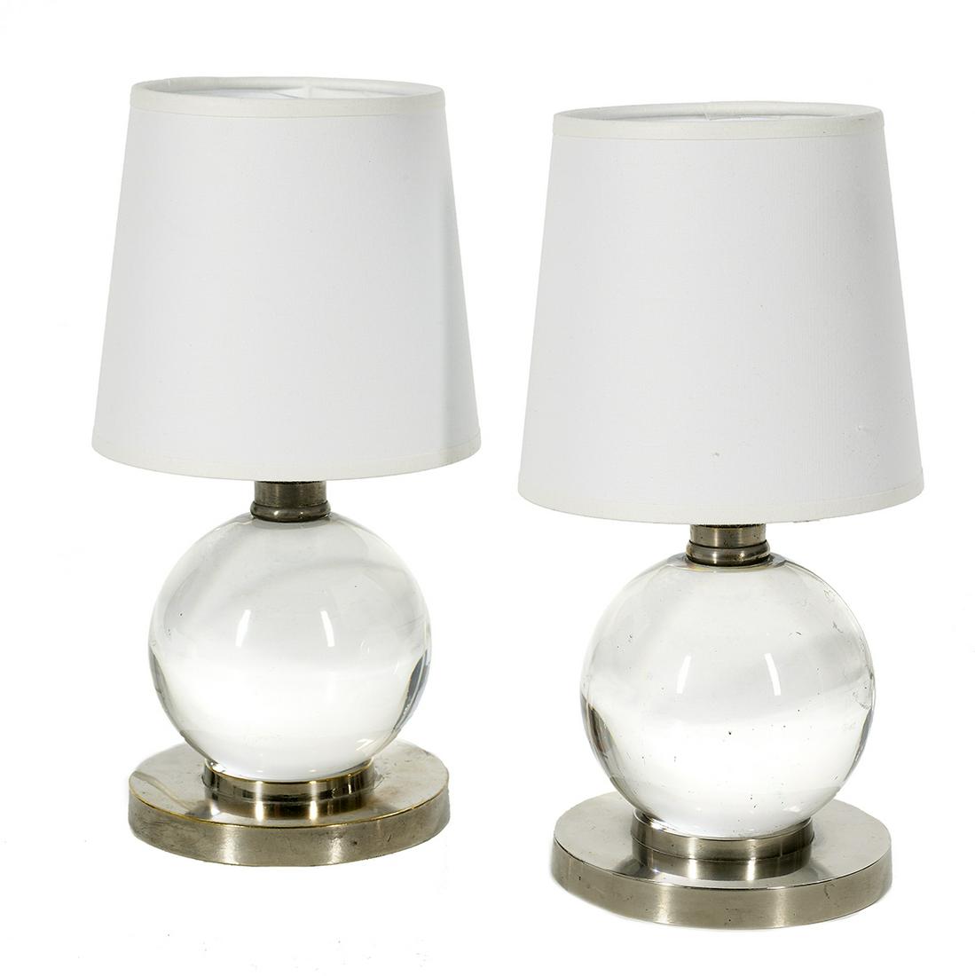 Pair of Jacques Adnet and Baccarat Table Lamps (1 of 1)
