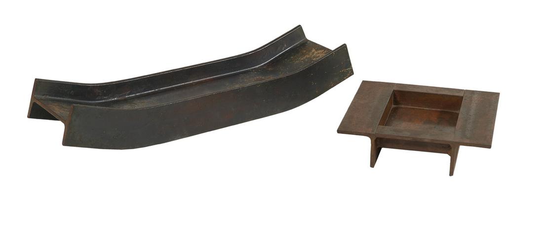 Two Enzo Mari Patinated Iron "Putrelle" Items (1 of 3)