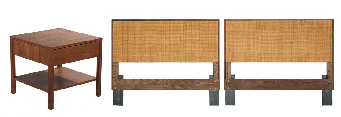 Florence Knoll, Pair of Twin Beds and Night Stand (1 of 3)
