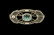 767: Gold, Blue Zircon and Diamond Filigree Brooch