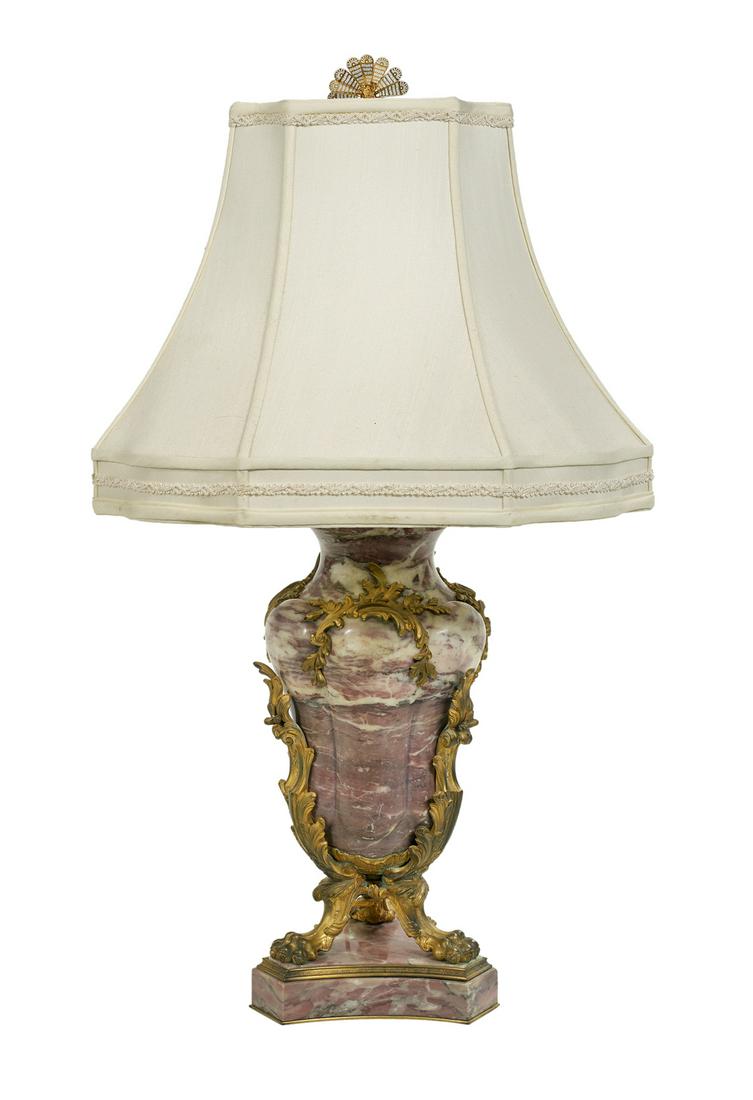 French Belle Epoque Marble and Gilt-Bronze Lamp (1 of 1)