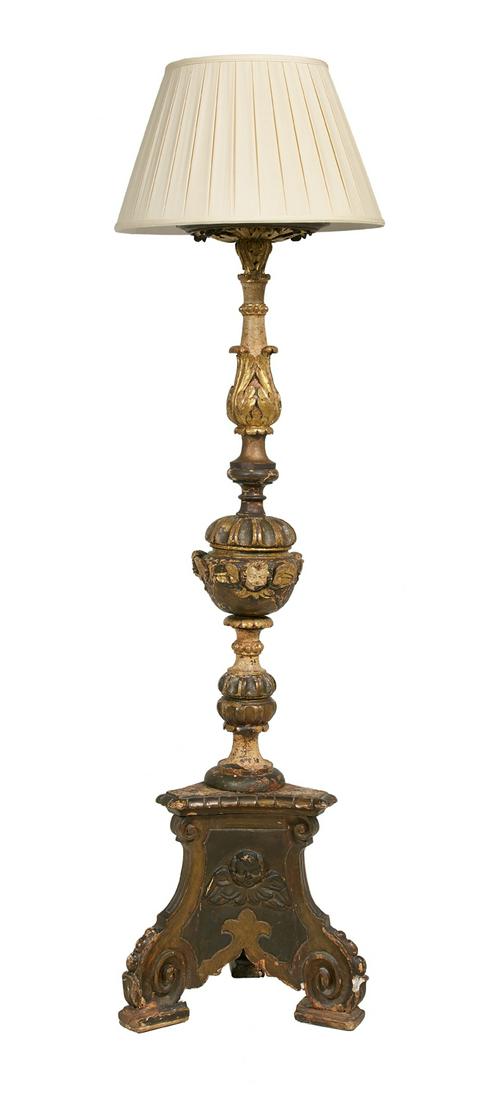 Italian Baroque Carved and Painted Torchere (1 of 2)