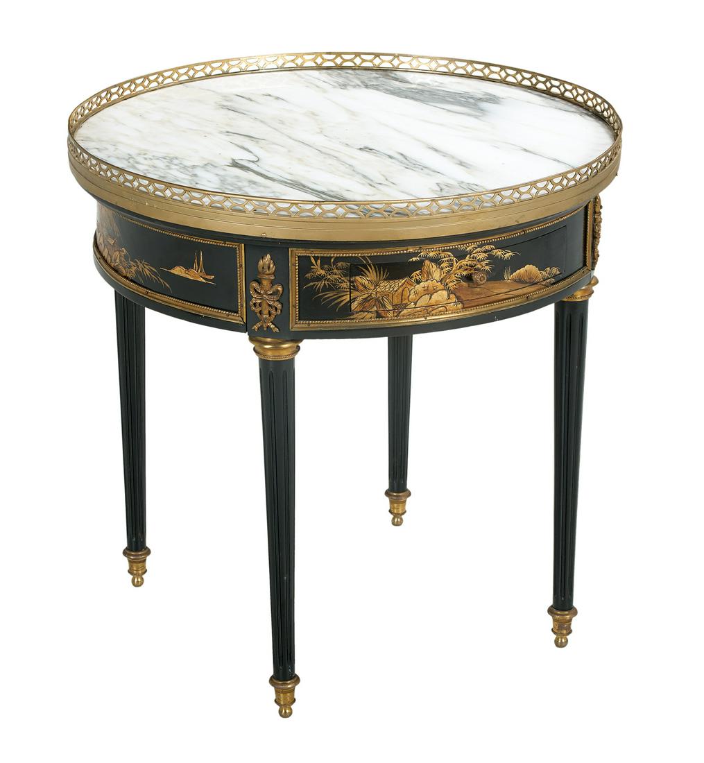 Chinoiserie-Decorated Bouillotte Side Table (1 of 2)