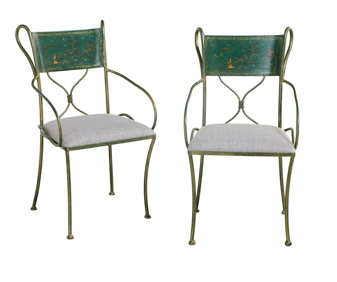 Pair of Hollywood Regency Polychromed Armchairs (1 of 1)